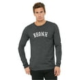 thumbnail image 2 of Daxton Retro Bronx Arch Font Long Sleeves T Shirt Soft Medium Weight Cotton, Heather Charcoal Tee White Font, 3XL, 2 of 2