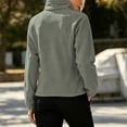 thumbnail image 5 of Gfyviroh Cozy Jackets for Women Full Zip Up Long Sleeve Fleece Jacket Solid Slim Fit Casual Stand Collar Outerwear, 5 of 6