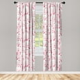 thumbnail image 3 of Ambesonne Fantasy Curtains, Unicorns Stars Hearts Plot, Pair of 28"x63", Pastel Pink White and Blush, 3 of 5