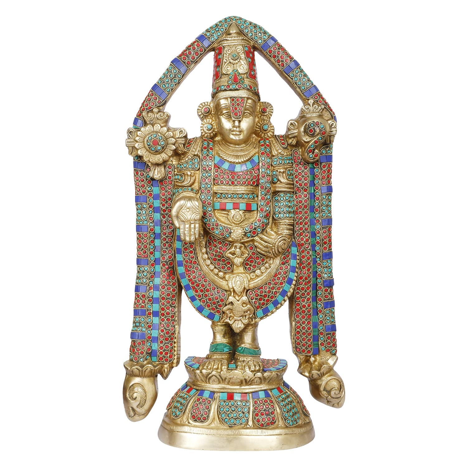 Brass World Big Tirupati Blessing Balaji Statue God Venkateswara