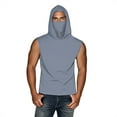 thumbnail image 3 of Fanxing Big & Tall Upf Shirts for Men Sun Protection Shirts with Masks Cooling Hooded Tank Top Lightweight Sleeveless Tees Gray,M, 3 of 9