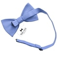 thumbnail image 3 of Men's Sky Blue Bow Tie with Handkerchief & Cufflinks Pre-Tied Style Formal Satin Classic Bowtie for Tuxedo Faux Silk, by Adam Young (Large, Light Blue), 3 of 5