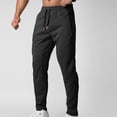 thumbnail image 1 of Ceisia Men Solid Color Loose Casual Pants Elastic Waist Drawstring Sports Gift Work Trousers, 1 of 4
