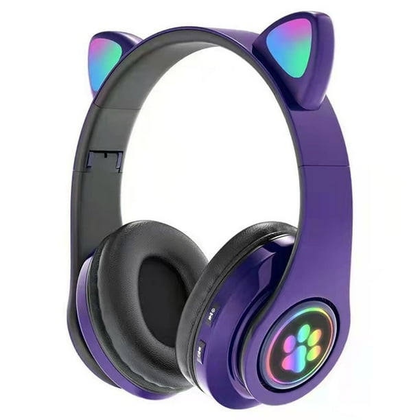 Auriculares inalámbricos Sidaley orejas de gato Bluetooth 5.0 luces LED