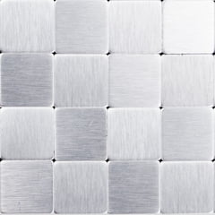 Silver Metal Lg Square Tiles 1/4