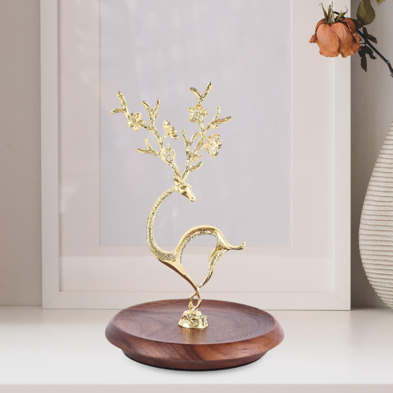 Milageto Storage Rack Jewelry Tree Stand Modern Jewelry Rack Earring Hanger Organizer for Earrings Necklace Hair Accessories , gold