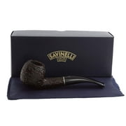 Savinelli Tre Briar Pipe - Light & Small Hand Crafted Mediterranean Briar Wood Pipe, Italian Handmade Briar Pipes, Filter-Free 3mm Traditional Wooden Pipes, Rusticated, 626