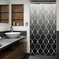 thumbnail image 5 of Small Stall Black White Shower Curtain Ombre Geometric Rv Narrow Abstract Modern Simple 36Wx72H Inch Contemporary Curve Circle Men Fabric Decor Bathroom Polyester Waterproof 7 Pack Hooks, 5 of 6