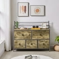 thumbnail image 7 of VECELO 5 Drawers Dresser Metal Frame and Wooden Top Floor Storage Cabinets for Living Room, Bedroom, Office, Gray, 7 of 7