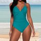 thumbnail image 1 of WILLBEST Traje de Baño Mujer 2 Piezas Traje de Baño Bikini de Color Sólido para Mujer con Tirantes Ajustables y Diseño de Espalda Abierta Traje de Baño de Playa Elegante para Verano, 1 of 4