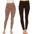 thumbnail image 2 of White Mark Women's Plus Size 2 Pack of Leopard Printed Leggings, 2 of 2