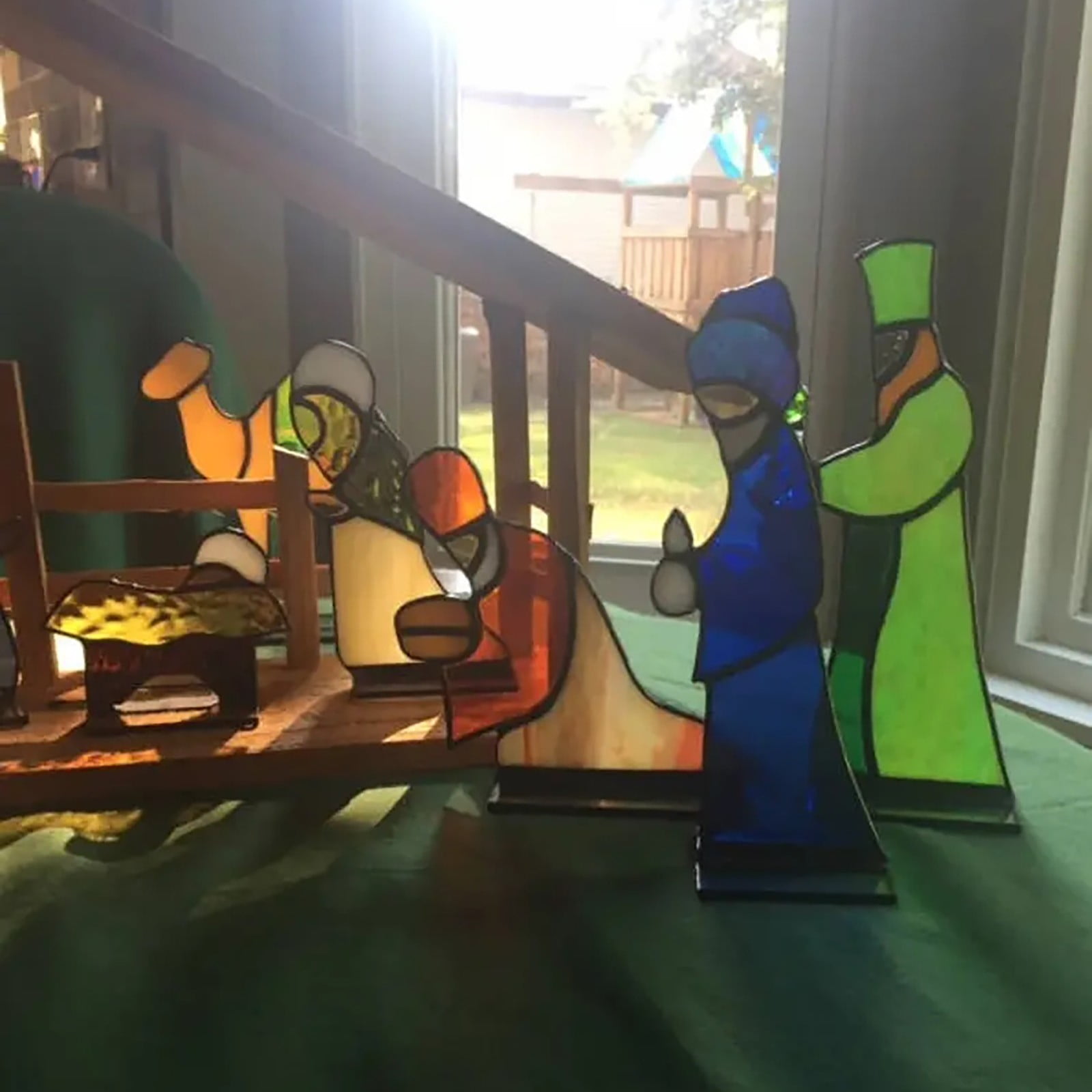 Buy MIARHB Stained Glass Nativity Set, Stained Glass Christmas Nativity