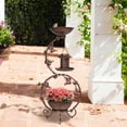 thumbnail image 5 of Zimtown 37.8" Bird Bath, Bronze Decorative Birdbath for Garden Yard Patio Lawn Outdoor Decor, Solar Feeder and Flower Planter Pedestal, 5 of 13