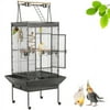 Alden Design 68.5" Rolling Metal Large Bird Cage with Play Top for Large Pet Birds