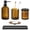 Brown + Black, variant on 5 Piece Glass Bathroom Accessory Set Brown + Black Vanity Countertop Organizer
