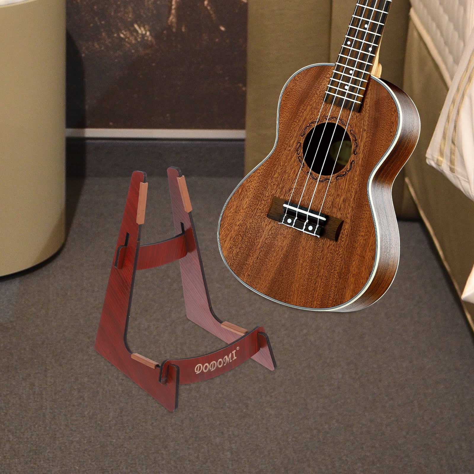 5 Count Guitar Stand Accessories Shelf Hanger Rack Guitars Brown