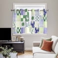thumbnail image 4 of Spring Floral Checkered Kitchen Curtains Window Panels, Sage Green Purple Buffalo Plaid Insulated Window Treatment Curtain, Grommet Curtains for Bedroom/Living Room/Bathroom, 2 Piece 42"Wx45"L, 4 of 8