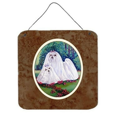 Maltese Momma & Puppy Wall or Door Hanging Prints