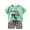 Green A, variant on THDHVS Girls Summer Outfits,Girls Short Sets,Summer Thin Round Neck Short Sleeve Set Home Clothes Two-piece Set Fashion Print T-shirt+shorts