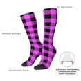thumbnail image 4 of Rocae Purple Black Buffalo Plaid for Novelty Casual compression Socks For Women Men Contrast Color Stockings, 4 of 6
