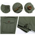 thumbnail image 6 of HOOMEUMY 2025 Summer Cargo Shorts for Men Loose Fit Multi-Pocket Capri Pants Stretch Lightweight Cotton Linen Cropped Trousers Army Green XXL, 6 of 9