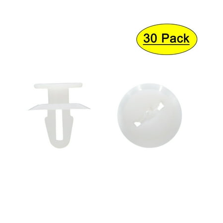 

Uxcell Plastic Rivets Fastener Push Clips White for Car-0.47 Diameter-30 Pack