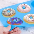 thumbnail image 2 of Molde para donas de silicona, molde antiadherente, molde para donas para 6 donas de tamaño completo con forma perfecta, panecillos para galletas y pasteles, azul, 2 of 4