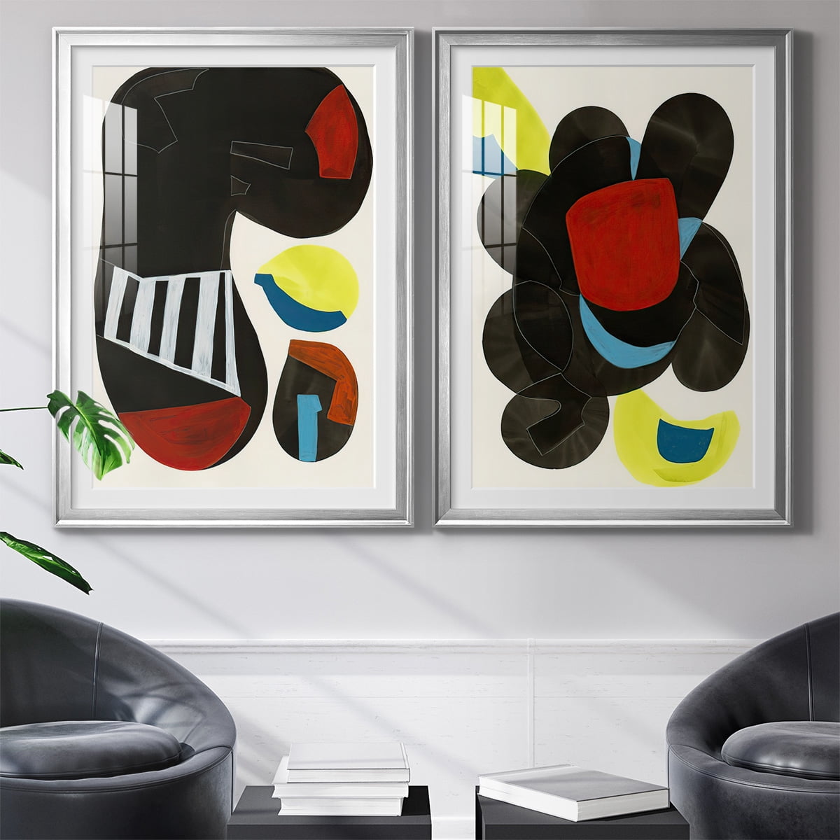 Wexford Home Barcelona I Premium Framed Print, 22.5" x 30.5" - Ready to Hang, Silver (Set of 2)