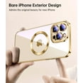 thumbnail image 6 of Magnetic Matallic Glossy Clear for iPhone 11 Pro Max Case with Full Camera Cover Protection [No.1 Strong N52 Magnets] [Military Grade Drop Protection] for Women Girls Phone Case (6.1")-Gold, 6 of 6