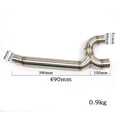 thumbnail image 2 of Motorcycle Exhaust Slip On Middle Link Pipe Tube Stainless Steel Accessories For Yamaha FZ6 FZ6N 2004-2009, 2 of 7