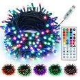 thumbnail image 1 of BrizLabs USB Christmas Lights, 33ft 100 LED Color Changing Christmas Tree Lights with Remote, Red White, Red Green Xmas Lights Twinkle RGB Multi Color Lights for Indoor Christmas Tree Party Fireplace, 1 of 4