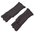 thumbnail image 2 of Eoperou 1 Pair Knitted Gloves Half Finger Hollow Stretchy Thick Cozy Keep Warm Solid Color Autumn Winter Men Women Knitted Writing Gloves for Office, 2 of 8