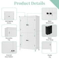 thumbnail image 4 of Bellemave Bathroom Floor Storage Cabinet with 4 Doors and Adjustable Shelf Freestanding Cabinet Multifunctional Small Storage Organizer for Living Room 23.6” x 11.8” x 43.3” (White, 4 Doors), 4 of 10