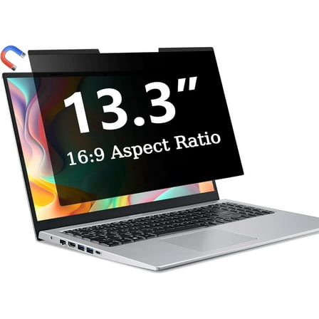 ZOEGAA Magnetic 13.3 Inch Laptop Privacy Screen Filter, for HP Dell Acer Asus Samsung Lenovo, Removable 16:9 Laptop Screen Privacy Shield, Anti Spy, Anti Glare, Blue Ray Reduction