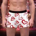 thumbnail image 2 of Mens Funny Novelty Heart Boxer Briefs Valentine's Day Hearts Underwear Heart Love Boxer Briefs For Men White L, 2 of 5