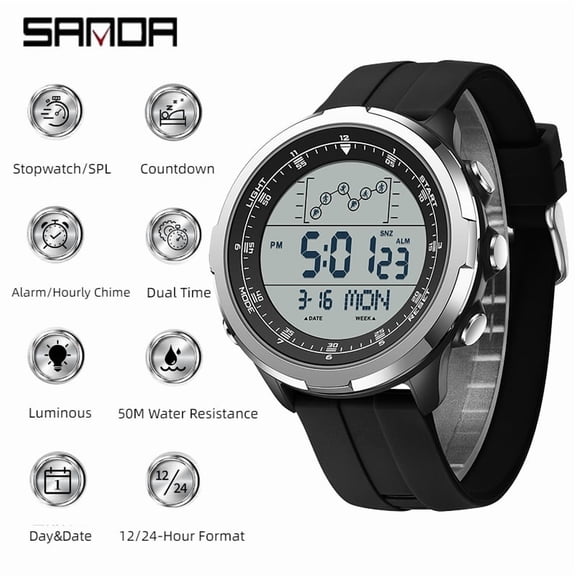 Military Watches for Men Tactical Digital Sport Watch Waterproof Army Outdoor Electronic Mens Watch LED Luminous Alarm Stopwatch Relojes para Hombres