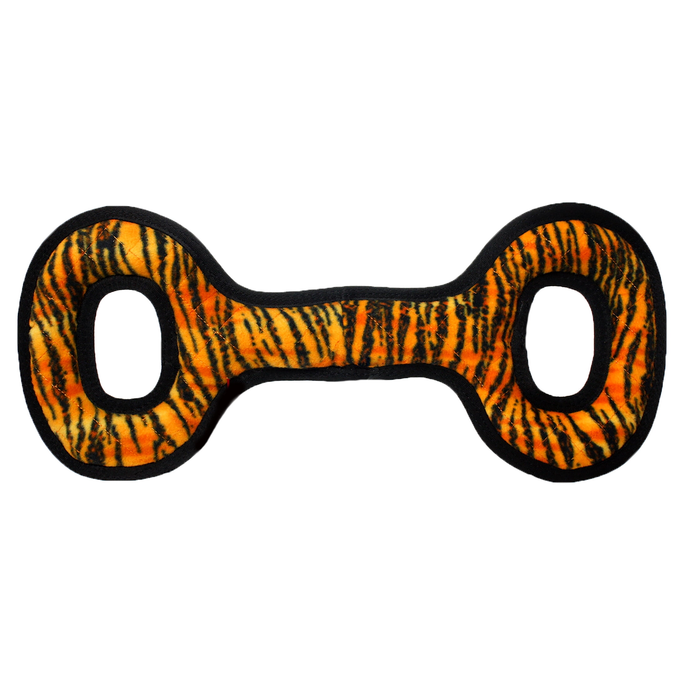 Tuffy Mega Tug Oval Tiger Durable Plush Squeaky Dog Toy