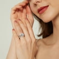 thumbnail image 6 of BERRICLE Sterling Silver Solitaire 5-Stone Wishbone Engagement Rings Statement Stackable Band for Women, 2 Carat Round Cut Cubic Zirconia CZ Ring Set Size 5, 6 of 19