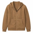 thumbnail image 4 of LYSMORA 2026 Men's Quilted Full Zip Hooded Jacket, Drawstring Rib Cuff Loose Lightweight Sweatshirt Casual Layering Outerwear, 4 of 6