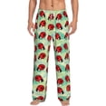 thumbnail image 2 of Lsque Red Ladybugs And Leaf Print Men's Pajama Pants, Lounge Pant - Comfortable Home Wear,Elastic Waistband, Stylish Design-Medium, 2 of 9