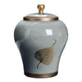 thumbnail image 1 of yuksok Ancient Chinese Ceramic Ginger Jar Storage Jar Decorative Vase Traditional Gray, 1 of 9