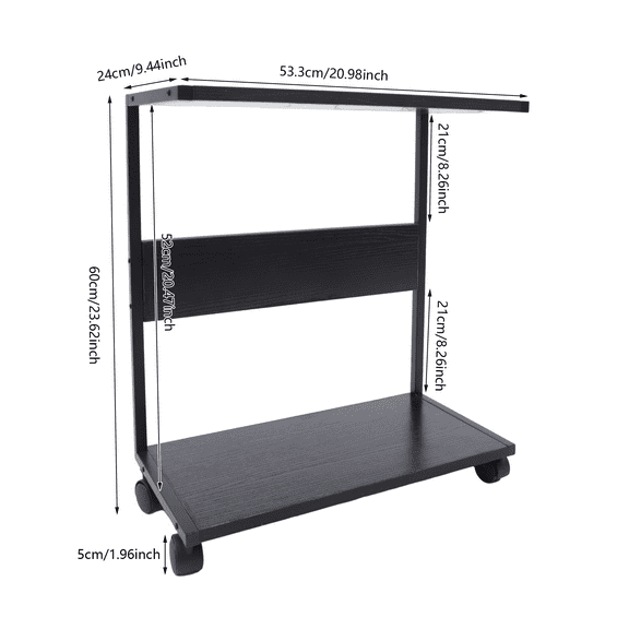 2-Tier Computer Tower Stand, Under Desk CPU Stand PC Stand W/ Rolling Wheels