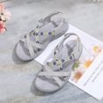 thumbnail image 3 of Sandalias de tiras Sandalias deportivas Sandalias de playa de verano con punta abierta para mujer (42) Gris, 3 of 9