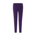 thumbnail image 6 of Mrat High Waisted Athletic Pants Full Length Pants Women's Fashion Casual Solid Elastic Waist Trousers Long Straight Pants Black Dress Pants Ladies Purple XXL, 6 of 8