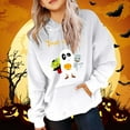 thumbnail image 2 of LIIPEE Girls Boys Hoodies Fall Winter Casual Halloween Long Sleeve Cartoon Pumpkin Graphic Printed Pullover Hooded Sweatshirt With Pocket Toddler Sweet School Outdoor Hoodie,White,4-5 Years, 2 of 4
