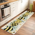 thumbnail image 2 of Bee Love 2'x6' Runner Rugs for Hallway Kitchen Bedside Non Slip Washable, Daisy Eucalyptus Leaves Linen Rustic Beige Entryway Rug Runners with Rubber Backing, Long Carpet Runner for Laundry Room, 2 of 8