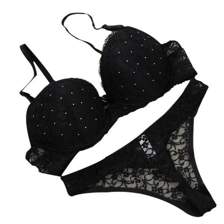 

Feiona Women Lace Drill Bra Set Push Up Underwear Set Bra And Thong Set