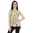 thumbnail image 1 of Inkmeso Printed Sleeveless Summer Basic Top For Womens High- Low Hem Comfy Tee Long Top, 1 of 7