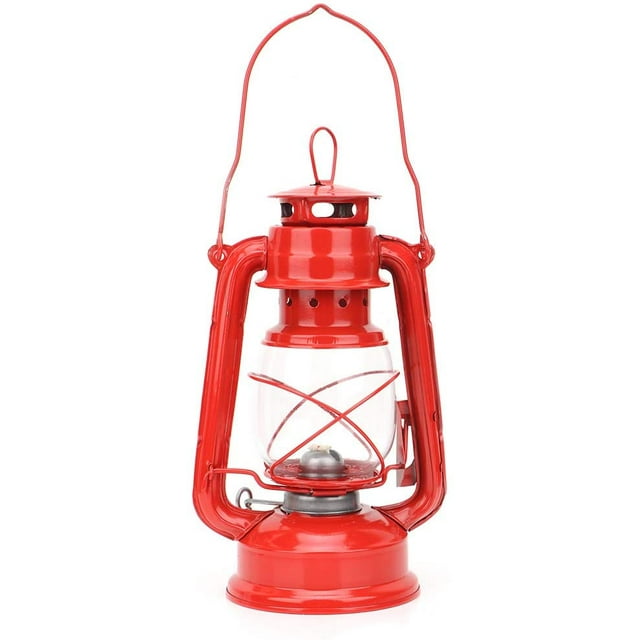Lanterne à Pétrole Vintage Lampe à Pétrole Décorative Intérieure Lanterne à Pétrole Suspendue, Lampe à Pétrole Vintage Lanterne en Fer Lampe à Pétrole Décoration de Fête Pub Cadeau (Rouge)