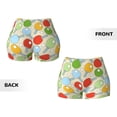 thumbnail image 6 of Athletic Shorts for Women, Colorful Ping Pong Rackets1 Seam Womens Shorts High Waisted Sport Running Workout Gym, 6 of 8